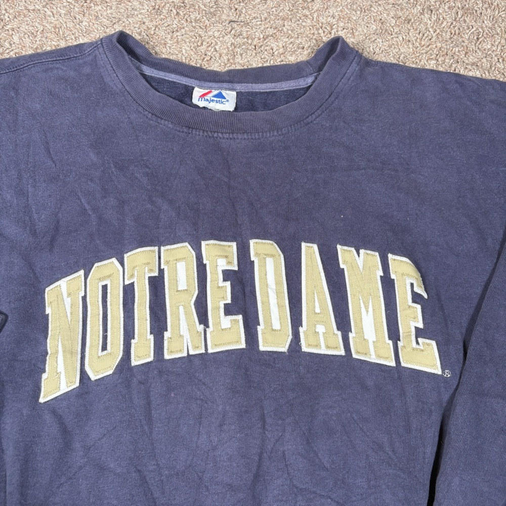 Vintage Majestic Notre‎ Dame Fighting Irish NCAA Collegiate Sweatshirt Y2K - Picture 4 of 9